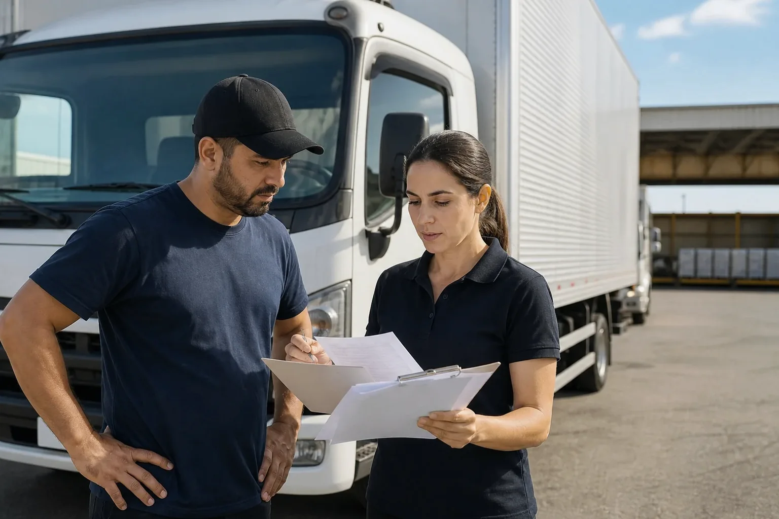 Atendimento a clientes para cadastramento na ANTT em um escritório de despachante.