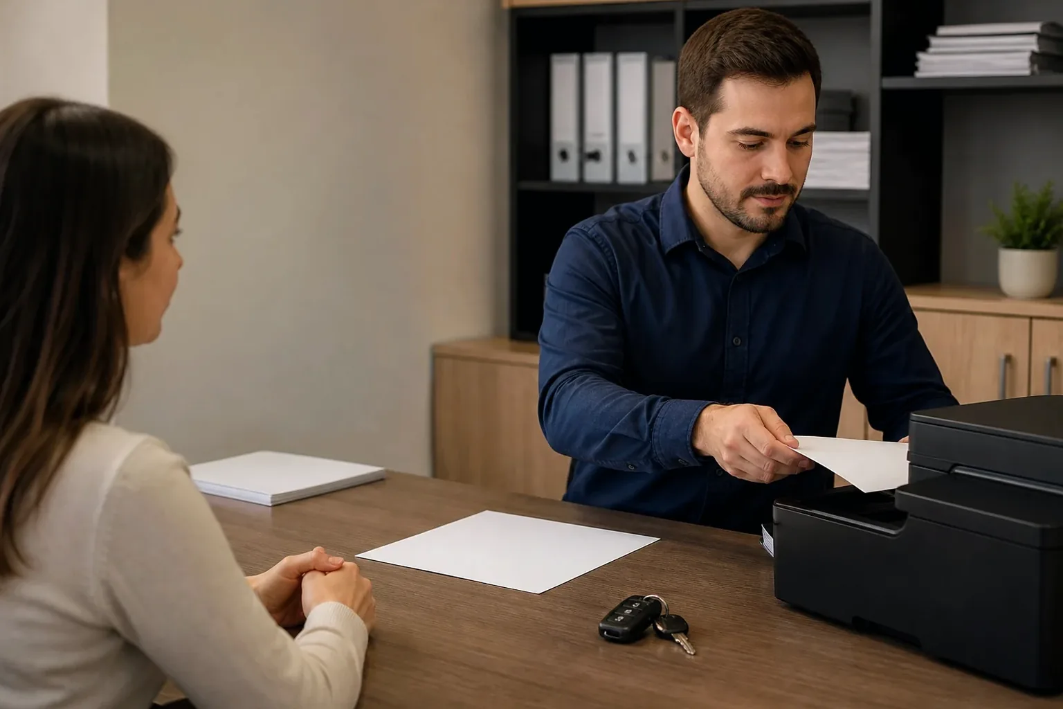 Atendimento a clientes para solicitação da segunda via do CRV em uma empresa especializada em despachantes.