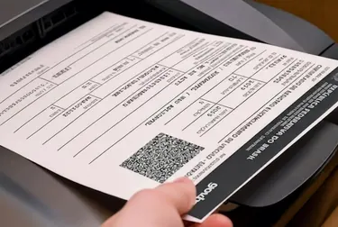 Profissionais realizando impressões de documentos de veículos em um escritório de despachante, em Itabuna.